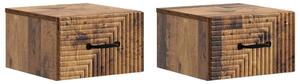 VidaXL Fali éjjeli szekrény fiókkal 2 pcs Antik Fa 34,5 x 33 x 20 cm