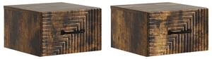 VidaXL Fali éjjeli szekrény 2 pcs Füstös Tölgy 34,5 x 33 x 20 cm