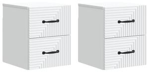 VidaXL Fali éjjeli szekrény 2 pcs Fehér 34,5 x 33 x 40 cm Szerelt Fa