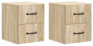 VidaXL Fali éjjeli szekrény 2 pcs Sonoma Tölgy 34,5 x 33 x 40 cm
