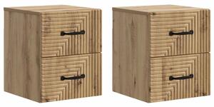 VidaXL Fali éjjeli szekrény 2 pcs Kézműves Tölgy 34,5 x 33 x 40 cm
