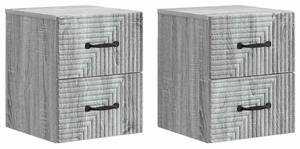 VidaXL Fali éjjeli szekrény 2 pcs Szürke Sonoma 34,5 x 33 x 40 cm