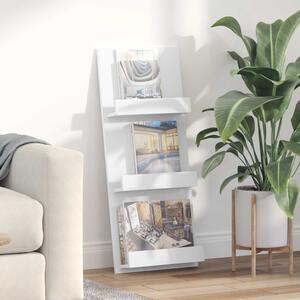 Magazin állvány polcokkal Fehér 43 x 11 x 102 cm Faanyag