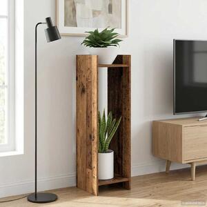 VidaXL Növényállvány polcokkal Öreg fa 30 x 30 x 100 cm Mérnöki fa