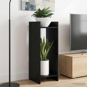 VidaXL Növényállvány polcokkal Fekete Tölgy 30 x 30 x 80 cm Mérnöki fa
