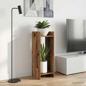 VidaXL Növényállvány polcokkal Öreg fa 30 x 30 x 80 cm Mérnöki fa