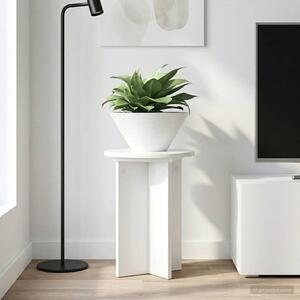 VidaXL Növényállvány 2 pcs Magasfényű Fehér Ø29,5 x 40 cm Szerelt Fa