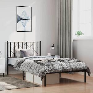 VidaXL fekete fém ágykeret fejtámlával 100 x 200 cm