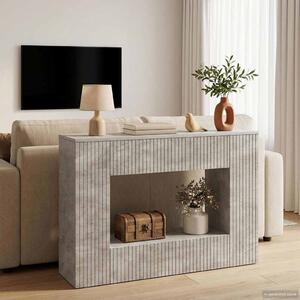 Konzolasztal Csíkos Beton Szürke 101 x 29 x 74 cm Mérnöki fa
