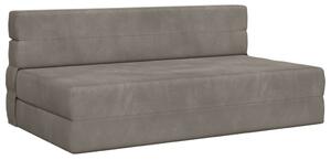 VidaXL Hajtogatható Kanapéágy Világosszürke 203 x 152 x 15 cm Bársony