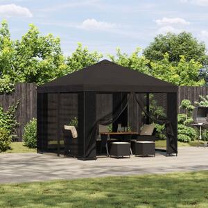 VidaXL Pavilon 3 x 3 m Antracitszürke Poliészter és acél 190 gsm