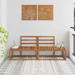 VidaXL Kültéri végleges kanapé 2 Darab Természetes 182,5 x 63 x 73 cm