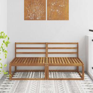 VidaXL 2 Darab Kültéri középső kanapé Természetes 158 x 83 x 73 cm