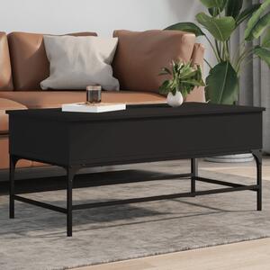 VidaXL fekete szerelt fa és fém dohányzóasztal 100 x 50 x 45 cm