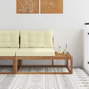 VidaXL Kültéri végkanapé párnával Természetes 115 x 83 x 73 cm