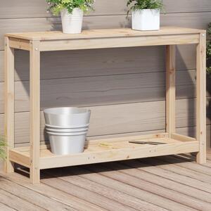 Tömör fenyőfa ültetőasztal polccal 108x35x75 cm