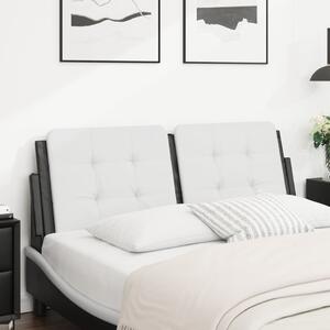 Fehér és fekete műbőr fejtámla párna 140 cm