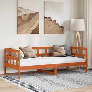 Viaszbarna tömör fenyőfa kanapéágy matrac nélkül 80 x 200 cm