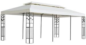 Fehér acél pavilon dupla tetővel 6 x 3 m