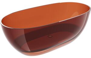Mexen Pure earth szabadon álló áttetsző kád 170 x 80 cm, krómozott leeresztő - 58071708005