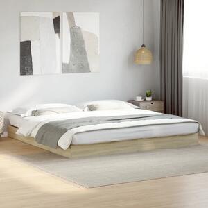 VidaXL sonoma tölgy színű szerelt fa ágykeret matrac nélkül 180x200 cm