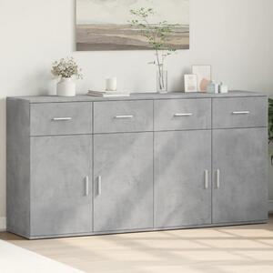 2 db betonszürke szerelt fa tálalószekrény 79 x 38 x 80 cm