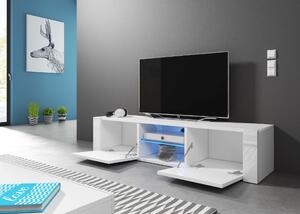TV asztal/szekrény Hee (fehér + fényes fekete). 1000615