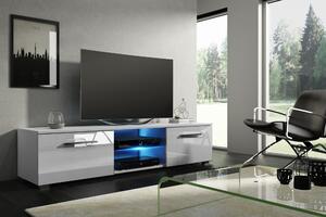 TV asztal/szekrény Mona 140 (fehér + fényes fehér). 787104
