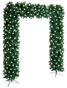 Zöld mű karácsonyi boltív led-del 240 cm
