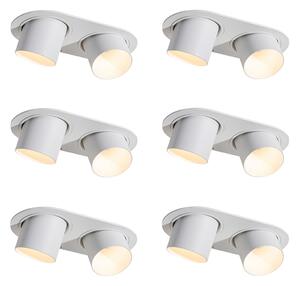 6 darabos süllyesztett spotlámpa szett fehér GU10 50mm 2-fényű - Installa