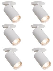 6 darabos modern, süllyesztett spotlámpa szett fehér GU10 50mm - Chels