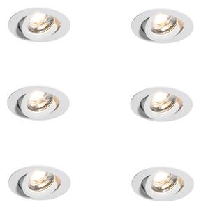 6 darabos modern, ultravékony, fehér, beépíthető spotlámpa szett LED-del, IP54 - Pupil