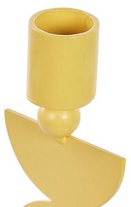 Sárga gyertyatartó kétdarabos szettben 13 cm DAPHNI