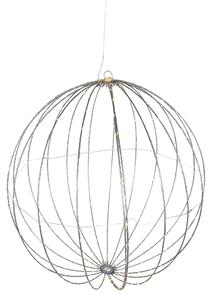 Karácsonyi függőlámpa gömb fehér 60cm LED-del, időzítővel IP44 - Nobi