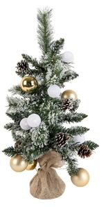 Karácsonyfa fehér arannyal 60 cm LED-del és időzítővel - Jack