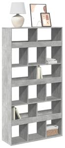Betonszürke szerelt fa könyvespolc 100 x 33 x 187,5 cm