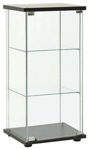 VidaXL Üveg Vitrin - Fekete - 3 Polc - 42,5x36,5x86 cm