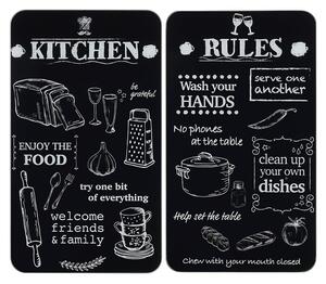 Edzett üveg tűzhely fedőlap szett 2 db-os 52x30 cm Kitchen Rules – Maximex