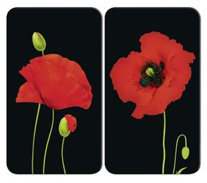Edzett üveg tűzhely fedőlap szett 2 db-os 52x30 cm Poppy – Maximex