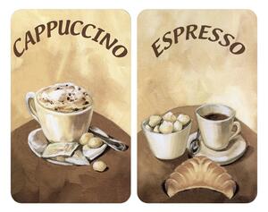 Edzett üveg tűzhely fedőlap szett 2 db-os 30x52 cm Coffee – Wenko