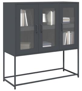 Antracit hidegen hengerelt acél tálalószekrény 100,5x39x107 cm