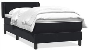 VidaXL fekete bársony rugós ágy matraccal 80x220 cm