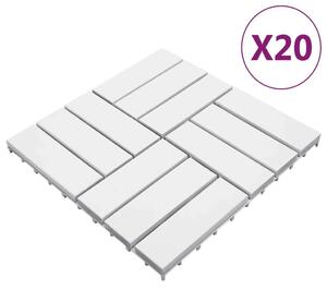 VidaXL 20 db fehér tömör akácfa padlólap 30 x 30 cm