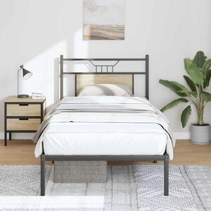 Sonoma tölgy színű szerelt fa ágykeret matrac nélkül 80x200 cm
