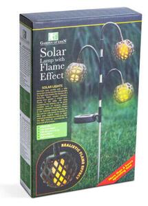 Leszúrható szolár lámpa - lánghatással - 5 gömb - 7 cm - 30 LED