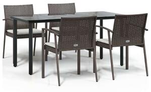 Polyrattan Kerti Étkezőgarnitúra - 5 részes