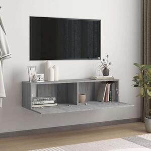 Szürke sonoma színű szerelt fa tv-szekrény 120 x 30 x 30 cm