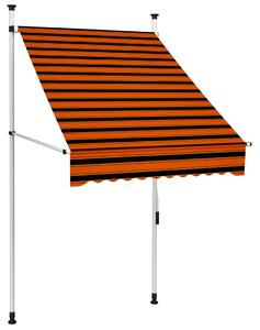 Narancssárga és barna kézzel feltekerhető napellenző 100 cm