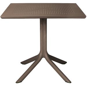 NARDI Sötétbarna műanyag kerti asztal Clip 80 x 80 cm