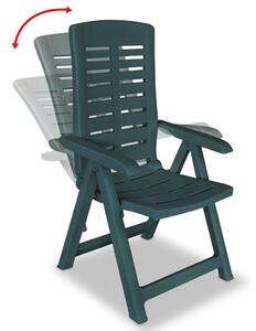 4 db zöld dönthető műanyag kerti szék